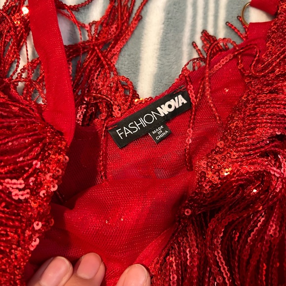 Red fringe women’s dress - Picture 2 of 2
